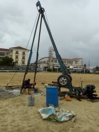 Percussion pile equipment